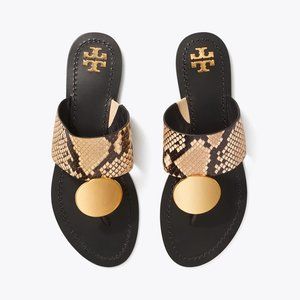 Tory Burch Patos Disc Snake Print Desert Roccia Sandals SIZES 6.5, 11